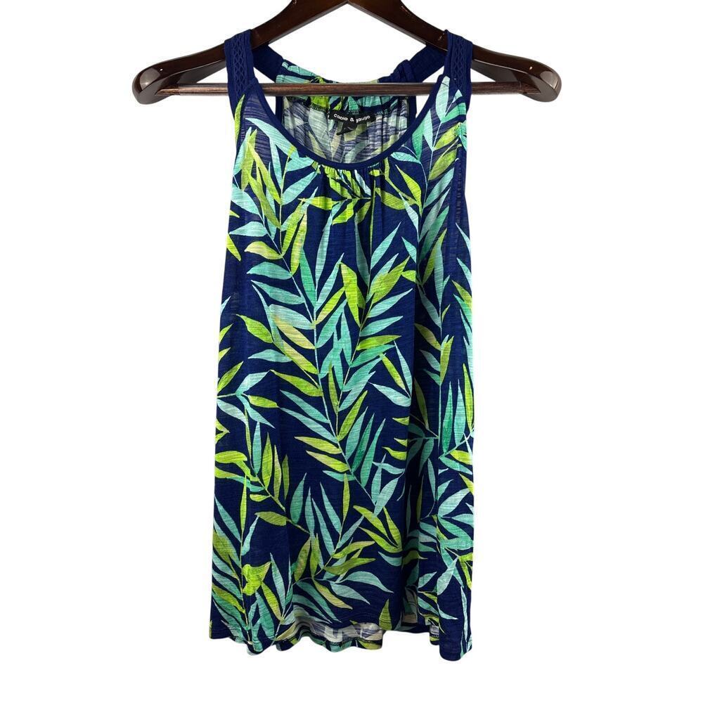 Women’s Cable & Gauge Blue w/ Leaf Pattern Tank